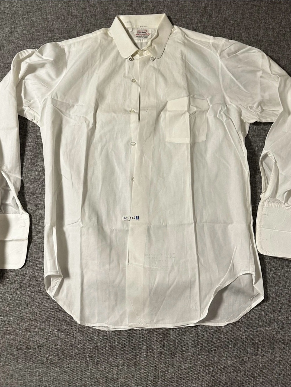 Vintage Arrow Trim Fit White Dress Shirt